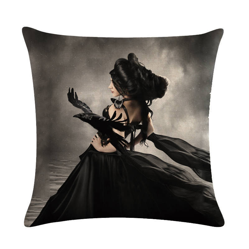 KTX-646931 Customizable 45x45cm Linen Cushion Cover with Digital Print Front and Plain Cotton Back