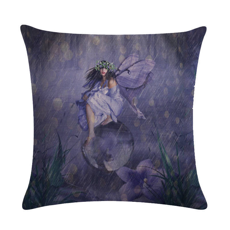 KTX-646931 Customizable 45x45cm Linen Cushion Cover with Digital Print Front and Plain Cotton Back