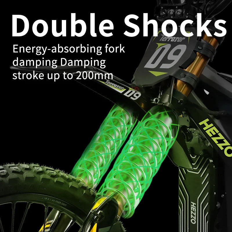 KTX-647187 72V 45Ah Electric Mountain Bike with 100KM/H Max Speed, Hydraulic Brakes, 150KM Range, Dual Batteries