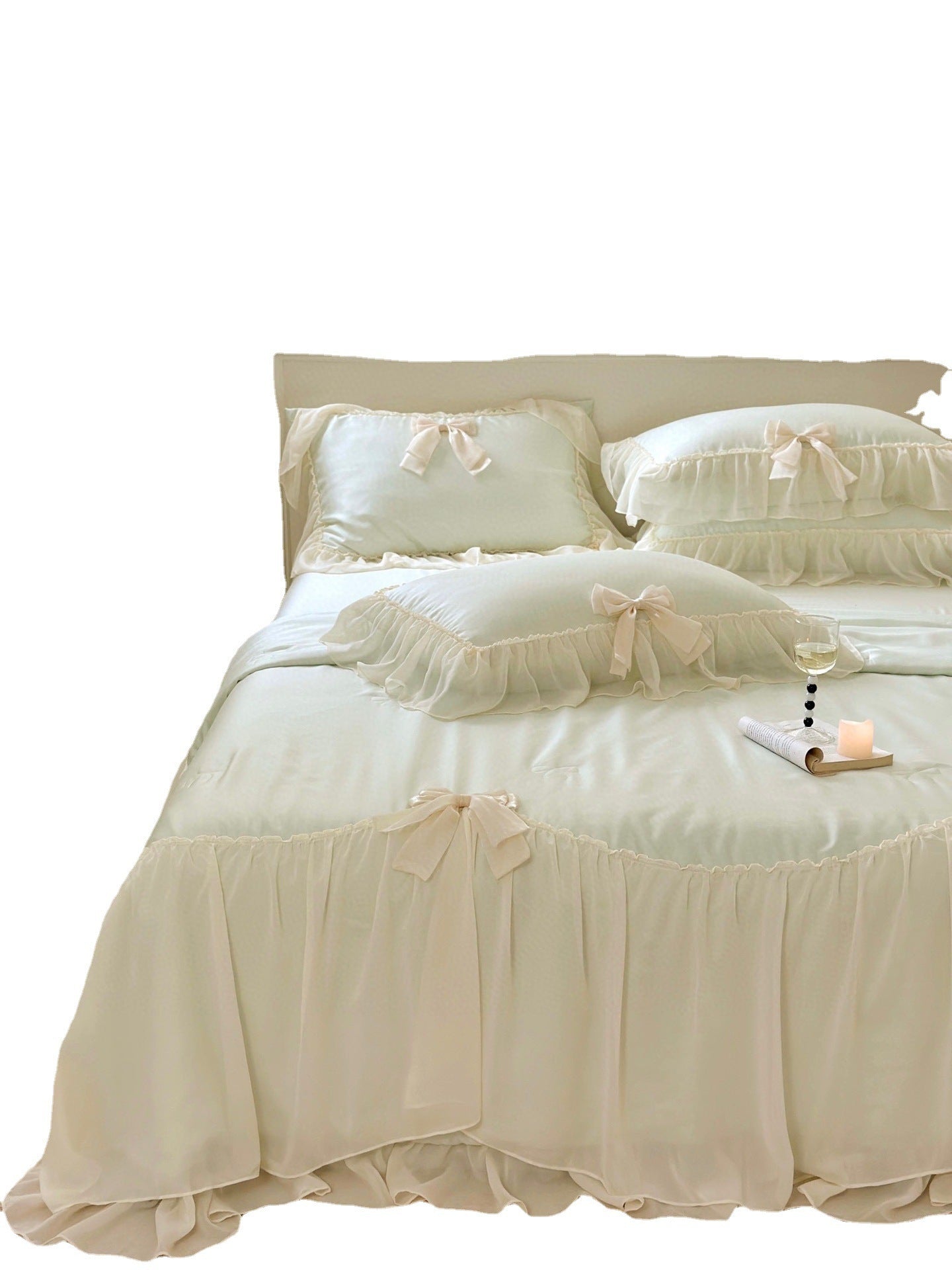 KTX-648403 Summer Cooling Duvet Set in Korean Style with Tencel Fabric and Ruffle Design