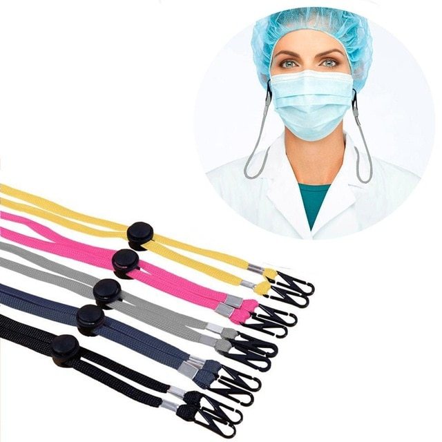 KTX-649235 Adjustable Windproof Mask Elastic Band Rope - 7MM Polyester Design