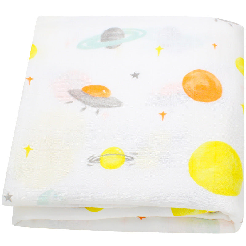 KTX-649235 Bamboo Cotton Gauze Baby Swaddling Blanket - Soft Colors and Fun Animal Patterns for All Seasons