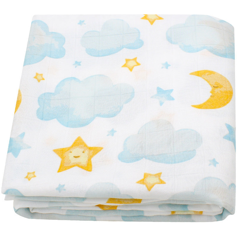 KTX-649235 Bamboo Cotton Gauze Baby Swaddling Blanket - Soft Colors and Fun Animal Patterns for All Seasons