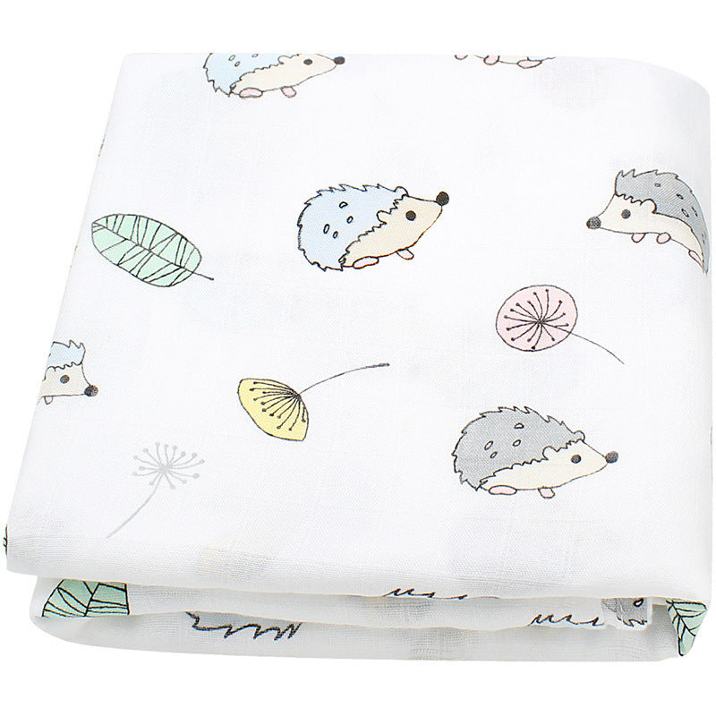 KTX-649235 Bamboo Cotton Gauze Baby Swaddling Blanket - Soft Colors and Fun Animal Patterns for All Seasons