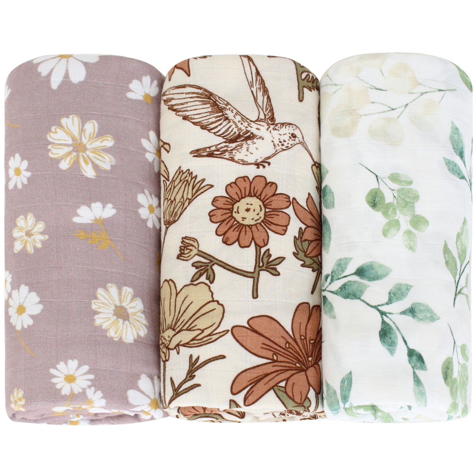 KTX-649235 Bamboo Cotton Gauze Baby Swaddling Blanket - Soft Colors and Fun Animal Patterns for All Seasons