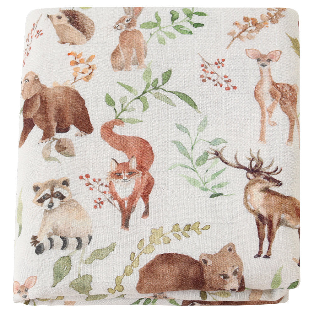 KTX-649235 Bamboo Cotton Gauze Baby Swaddling Blanket - Soft Colors and Fun Animal Patterns for All Seasons