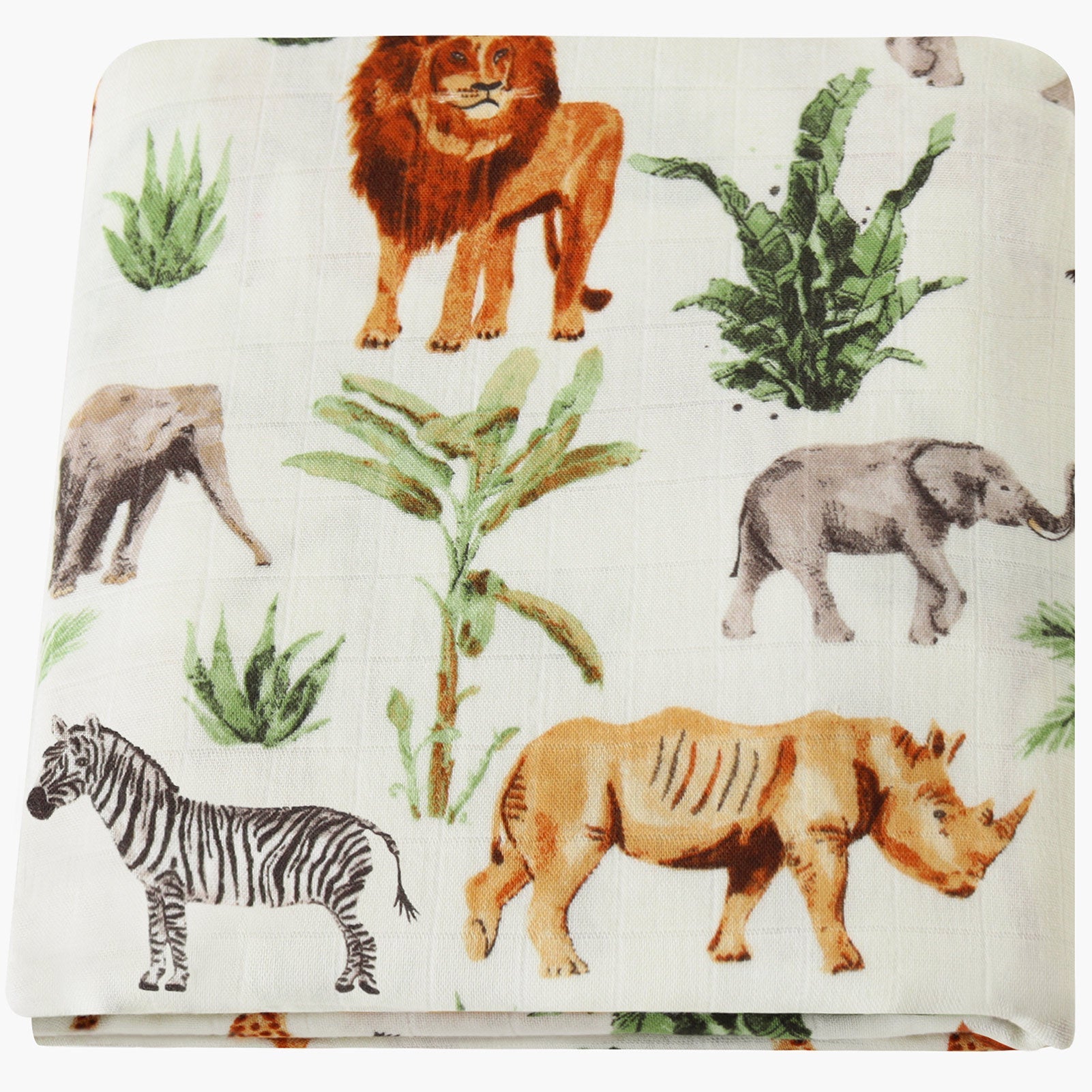 KTX-649235 Bamboo Cotton Gauze Baby Swaddling Blanket - Soft Colors and Fun Animal Patterns for All Seasons