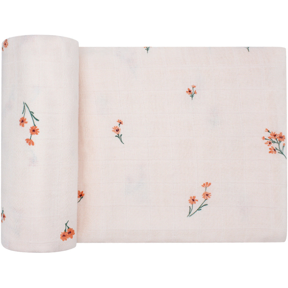 KTX-649235 Bamboo Cotton Gauze Baby Swaddling Blanket - Soft Colors and Fun Animal Patterns for All Seasons