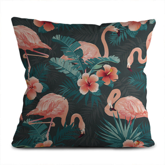 KTX-649235 Super Soft Square Pillowcase in Short Plush Linen Peach Skin - 45cm x 45cm for Sofa, Bed, and Car Use