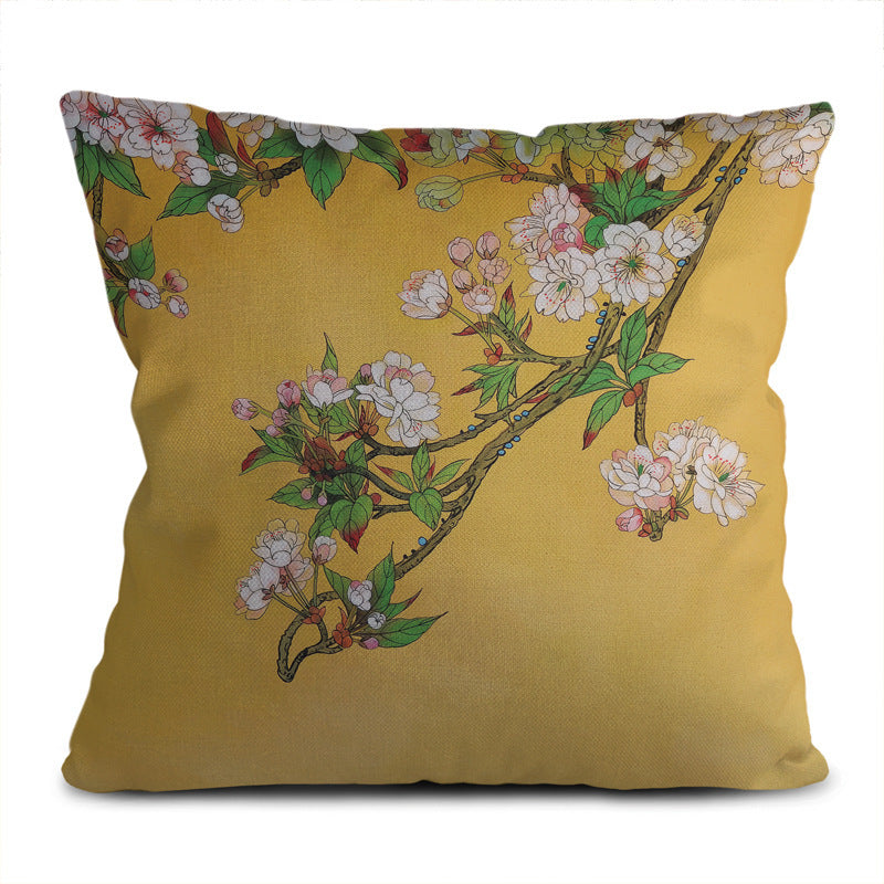 KTX-649235 Super Soft Square Pillowcase in Short Plush Linen Peach Skin - 45cm x 45cm for Sofa, Bed, and Car Use