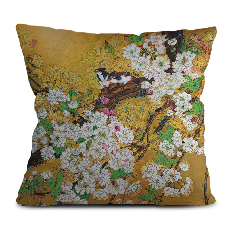 KTX-649235 Super Soft Square Pillowcase in Short Plush Linen Peach Skin - 45cm x 45cm for Sofa, Bed, and Car Use