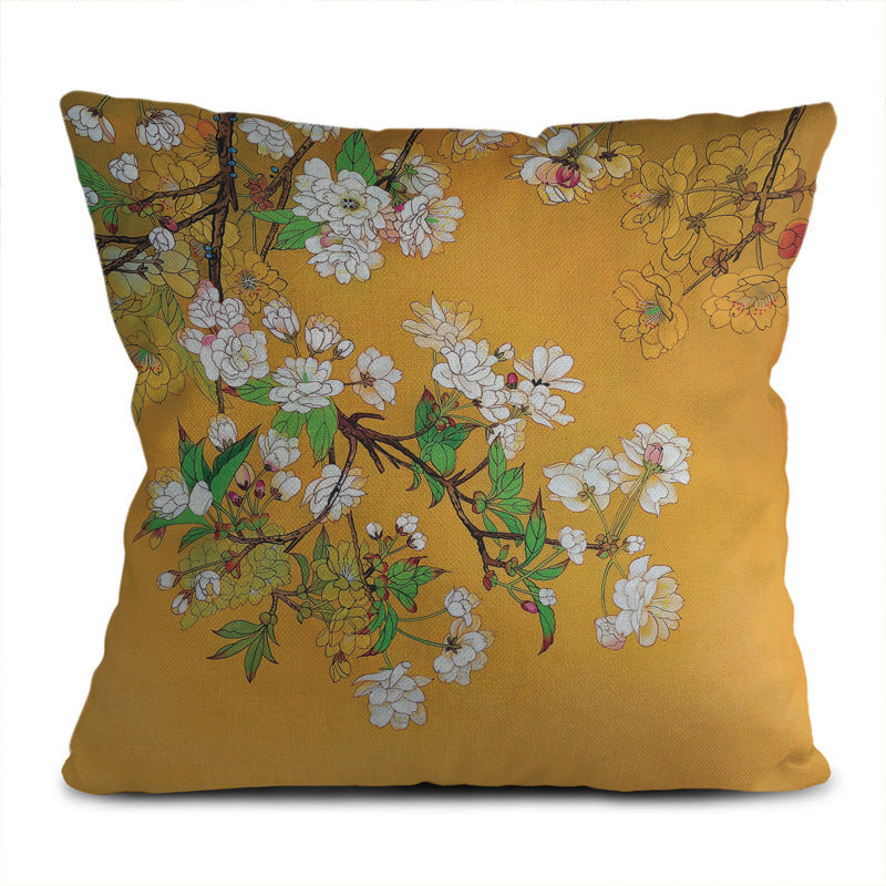 KTX-649235 Super Soft Square Pillowcase in Short Plush Linen Peach Skin - 45cm x 45cm for Sofa, Bed, and Car Use