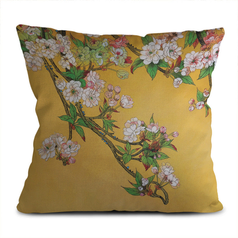 KTX-649235 Super Soft Square Pillowcase in Short Plush Linen Peach Skin - 45cm x 45cm for Sofa, Bed, and Car Use