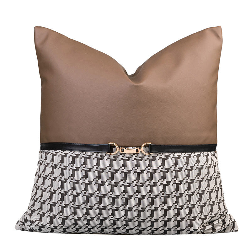 KTX-649363 Brown and Orange Light Luxury Pillow Case Set - Various Sizes and Styles for Modern Living Rooms