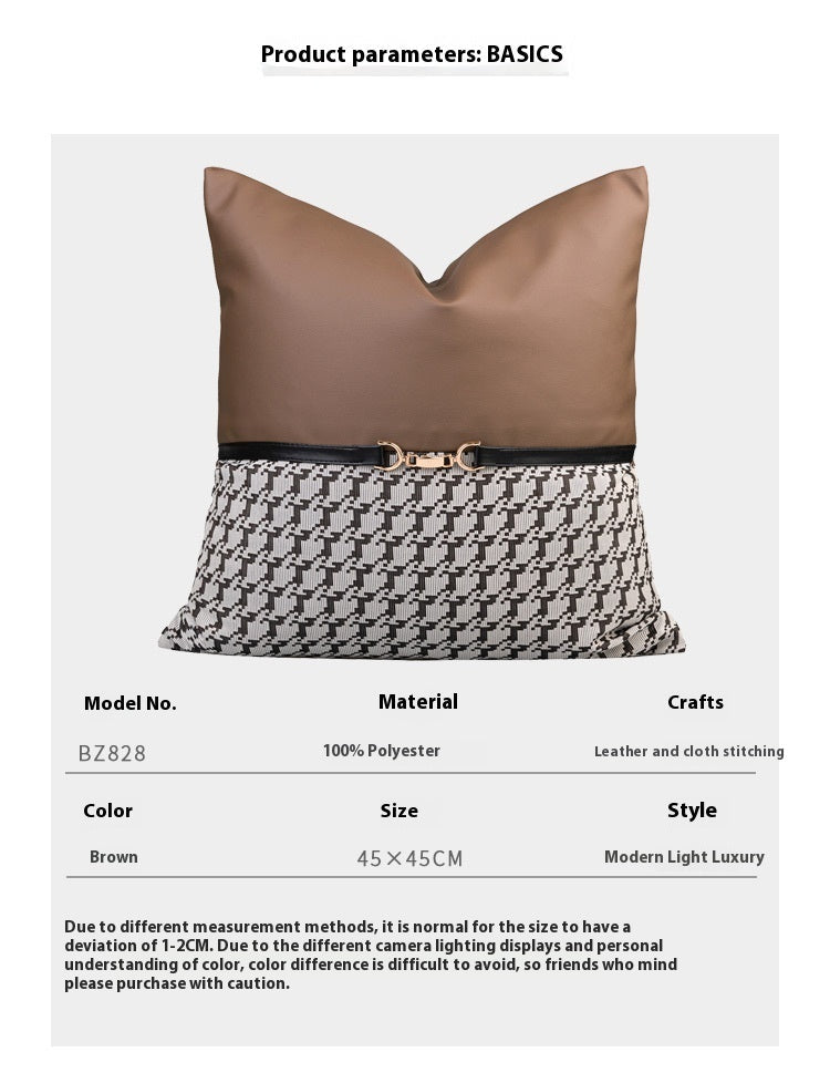 KTX-649363 Brown and Orange Light Luxury Pillow Case Set - Various Sizes and Styles for Modern Living Rooms