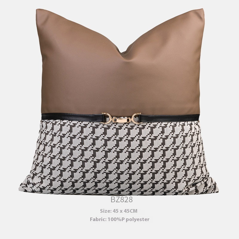 KTX-649363 Brown and Orange Light Luxury Pillow Case Set - Various Sizes and Styles for Modern Living Rooms