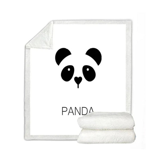 KTX-649363 Cozy Coral Fleece Panda Series Flannel Blanket