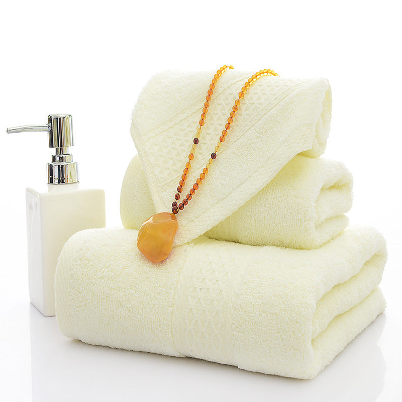 KTX-650131 Three-Piece Cotton Bath Towel Set with Siro Yarn Technology