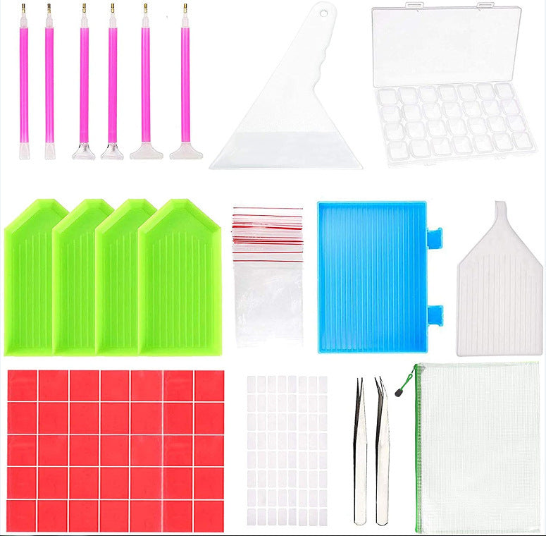 KTX-650387 5D Diamond Painting Tool Kit for Adults and Children - 96 Pieces with Storage Box and Accessories