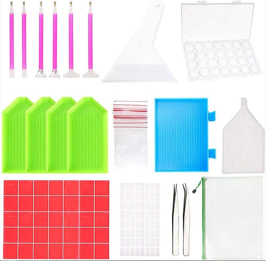 KTX-650387 5D Diamond Painting Tool Kit for Adults and Children - 96 Pieces with Storage Box and Accessories