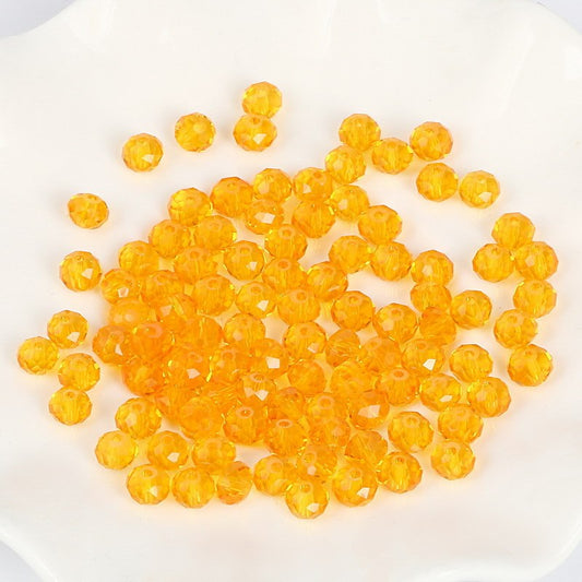 KTX-651539 4mm Artificial Crystal Wheel Beads in Assorted Colors - 50 Pieces