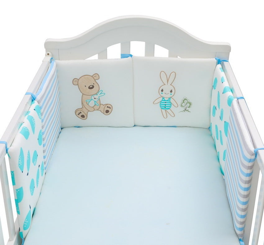 KTX-651539 Baby Bear and Rabbit Cotton Bed Fence Set - 6 Pieces, 30cm Each