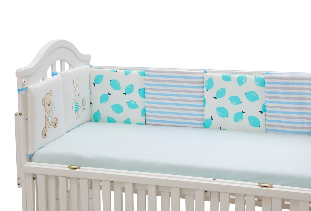 KTX-651539 Baby Bear and Rabbit Cotton Bed Fence Set - 6 Pieces, 30cm Each