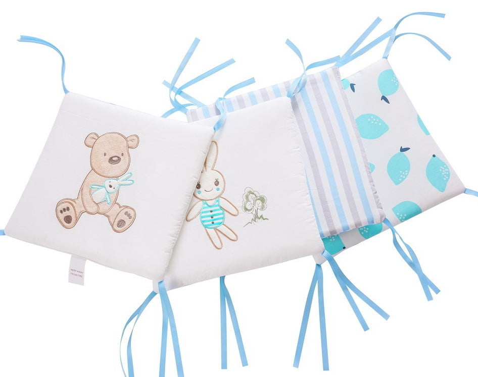 KTX-651539 Baby Bear and Rabbit Cotton Bed Fence Set - 6 Pieces, 30cm Each