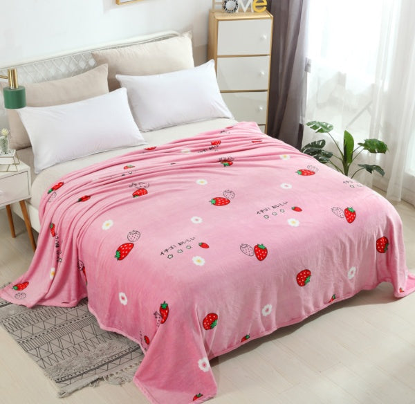 KTX-652691 Cloud Mink Down Flannel Coral Fleece Blanket - Soft, Warm, Dual-Purpose, Multiple Designs Available