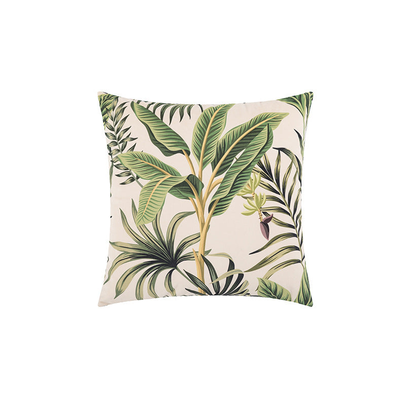 KTX-653395 Tropical Rain Forest Landscape Plush Velvet Pillowcase with PP Cotton Filling