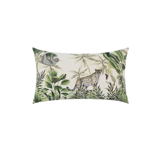KTX-653395 Tropical Rain Forest Landscape Plush Velvet Pillowcase with PP Cotton Filling
