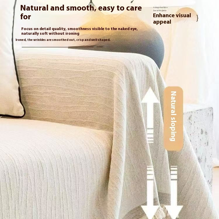 KTX-653907 Universal High Sense Anti-Scratching Chenille Sofa Cover - All-Inclusive Dust Protection in Soft Colors