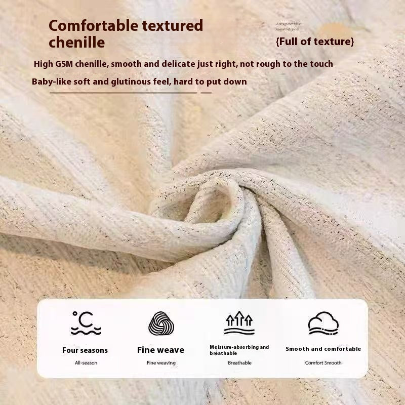 KTX-653907 Universal High Sense Anti-Scratching Chenille Sofa Cover - All-Inclusive Dust Protection in Soft Colors