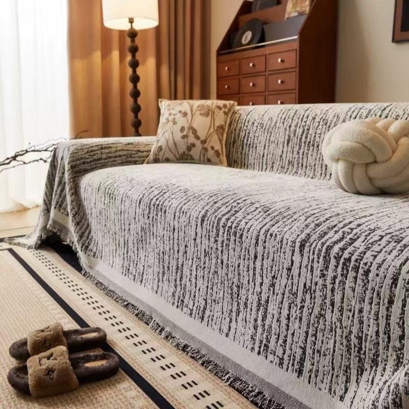 KTX-653907 Universal High Sense Anti-Scratching Chenille Sofa Cover - All-Inclusive Dust Protection in Soft Colors