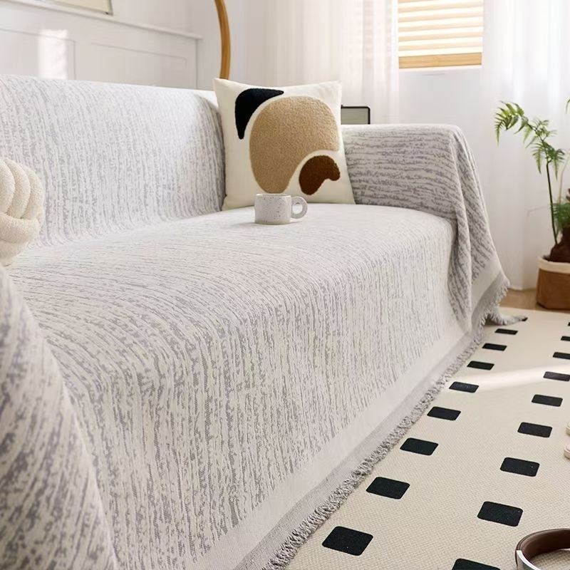 KTX-653907 Universal High Sense Anti-Scratching Chenille Sofa Cover - All-Inclusive Dust Protection in Soft Colors