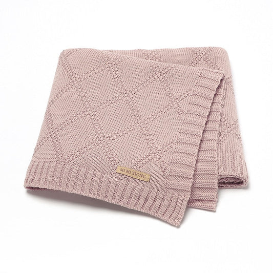 KTX-654163 Soft Cotton Baby Knitted Blanket in Multiple Colors - 70x90cm