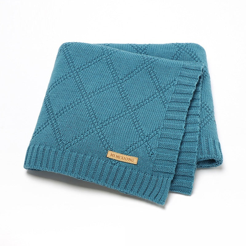 KTX-654163 Soft Cotton Baby Knitted Blanket in Multiple Colors - 70x90cm