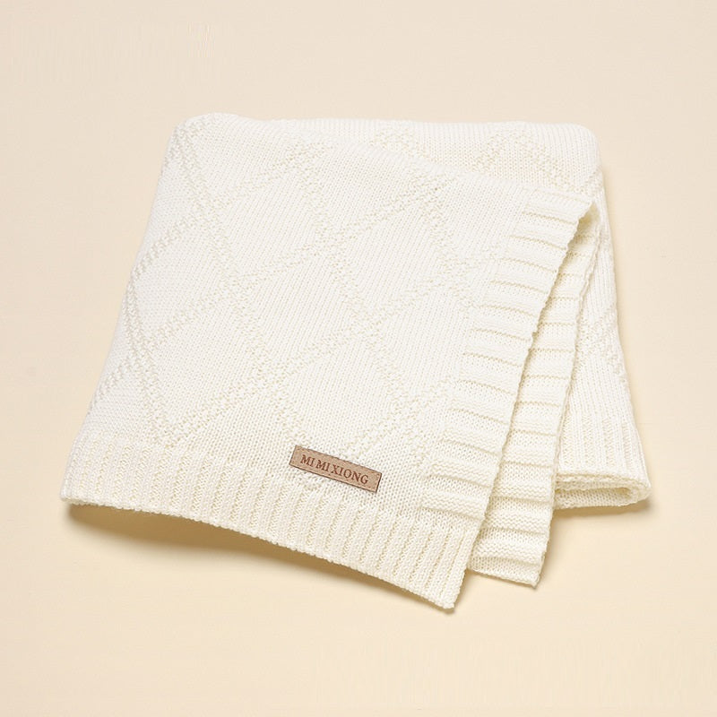 KTX-654163 Soft Cotton Baby Knitted Blanket in Multiple Colors - 70x90cm