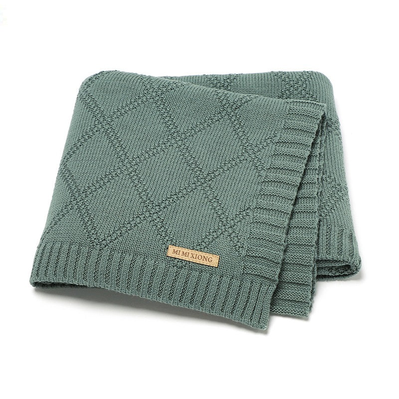 KTX-654163 Soft Cotton Baby Knitted Blanket in Multiple Colors - 70x90cm