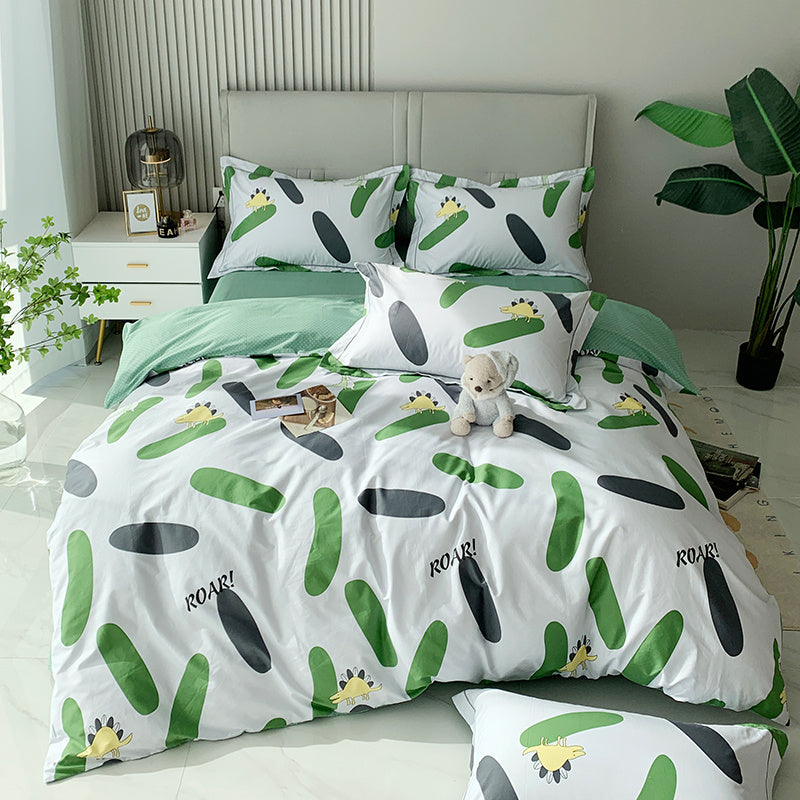 KTX-656467 Nordic 4-Piece Cotton Bed Linen Set with Quilt Cover in Various Colors