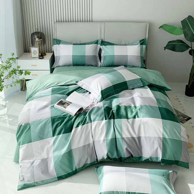 KTX-656467 Nordic 4-Piece Cotton Bed Linen Set with Quilt Cover in Various Colors