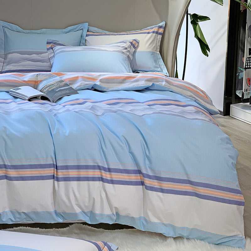 KTX-656467 Nordic 4-Piece Cotton Bed Linen Set with Quilt Cover in Various Colors