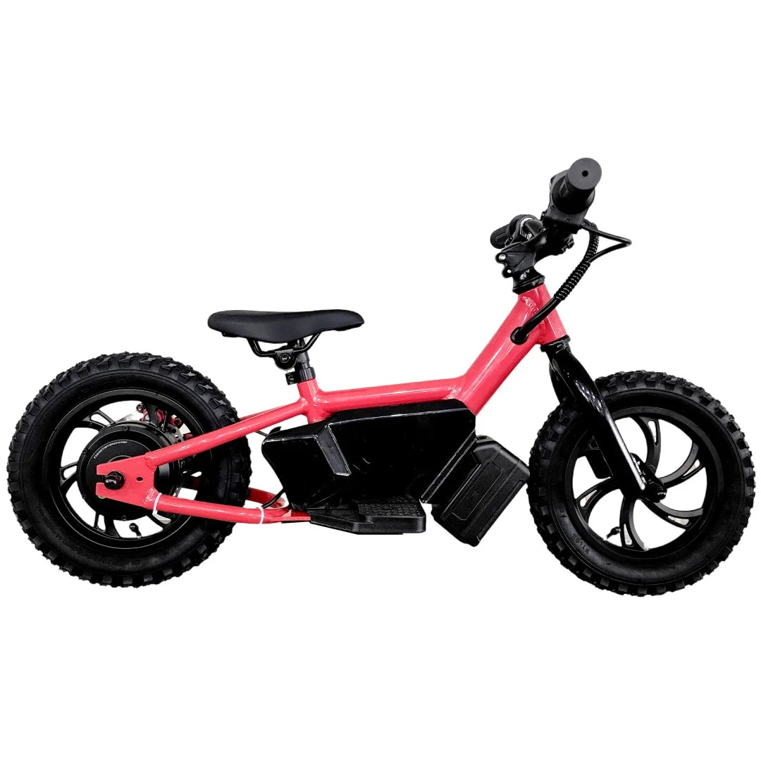KTX-656723 Electric Balance Bike 16-Inch with 3 Speeds and 250W Motor, Aluminum Frame, Disc Brakes, and Fork Suspension