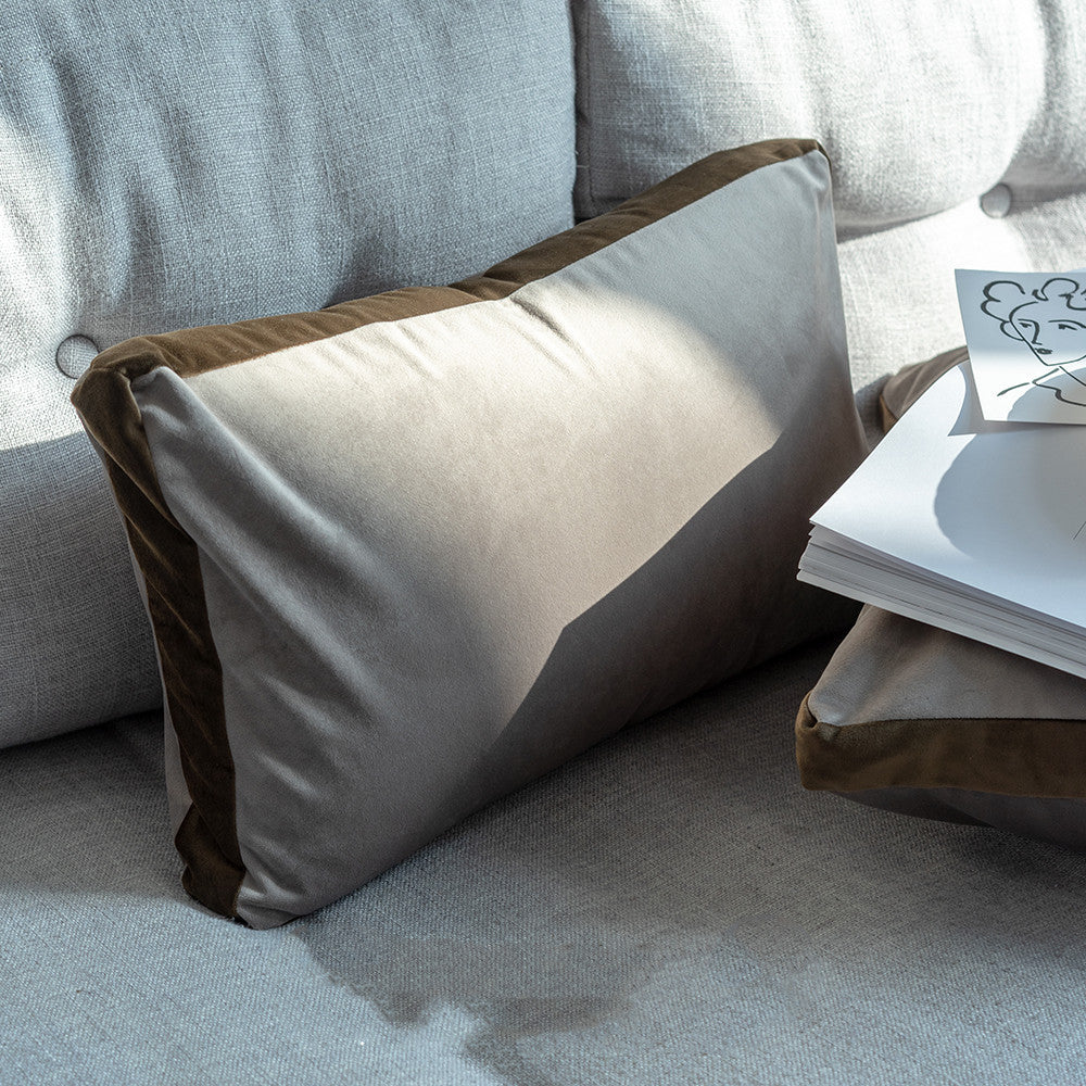 KTX-657747 Square Grey Velvet Waist Pillowcase - Nordic Style 45x45cm, Includes Pillow Core