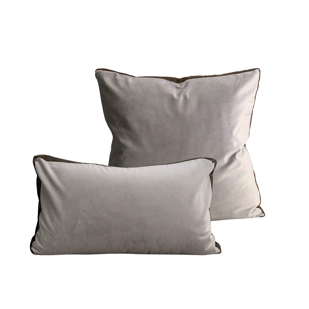 KTX-657747 Square Grey Velvet Waist Pillowcase - Nordic Style 45x45cm, Includes Pillow Core