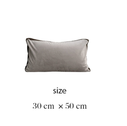 KTX-657747 Square Grey Velvet Waist Pillowcase - Nordic Style 45x45cm, Includes Pillow Core