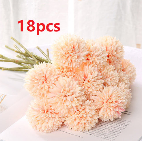 KTX-658387 Dandelion and Chrysanthemum Silk Flower Bouquet for Home Decor and Photography Props