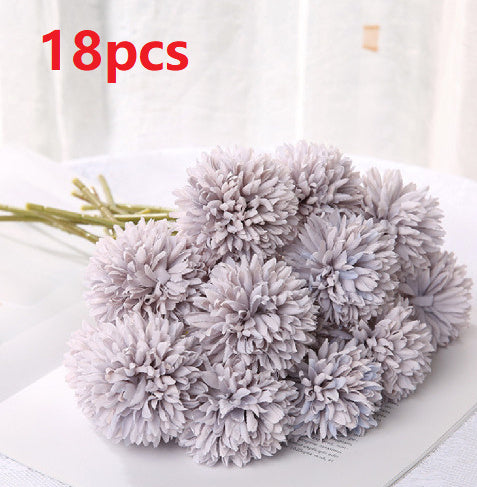 KTX-658387 Dandelion and Chrysanthemum Silk Flower Bouquet for Home Decor and Photography Props