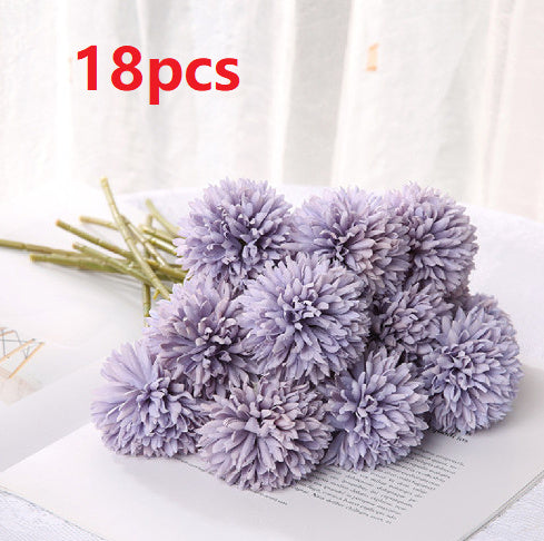 KTX-658387 Dandelion and Chrysanthemum Silk Flower Bouquet for Home Decor and Photography Props