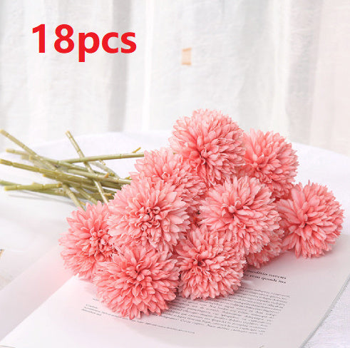 KTX-658387 Dandelion and Chrysanthemum Silk Flower Bouquet for Home Decor and Photography Props